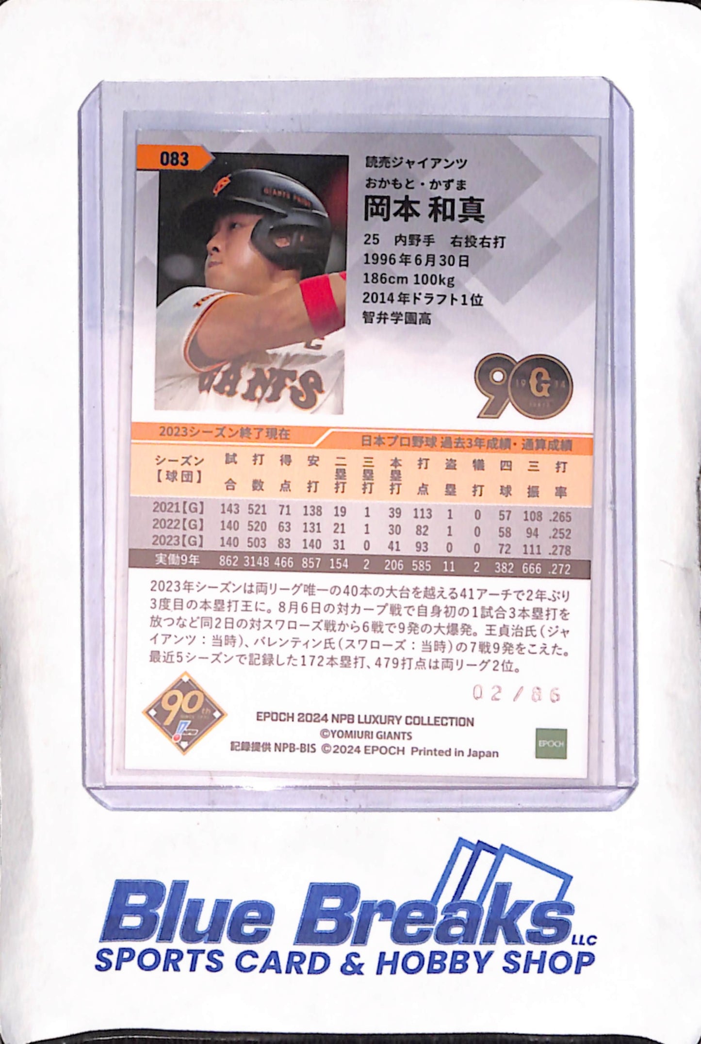 2024 NPB - Luxury Collection - Kazuma Okamoton - #083 - Holo - 02/86 - Baseball - Giants