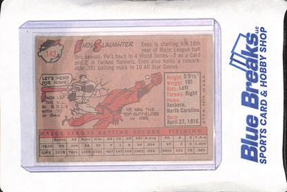 1958 Topps - Enos Slaughter - New York Yankees - Baseball - #142
