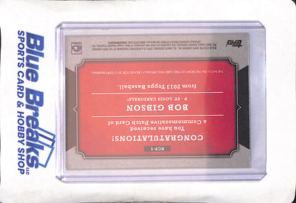 2013 Topps - Bob Gibson - Commemorative 1959 Rookie Patch - St Louis Cardinals - Baseball - #RCP-5