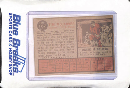1962 Topps - Tim McCarver - St Louis Cardinals - Baseball - #167