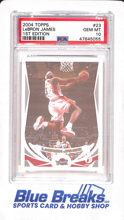 2004 Topps - Lebron James - 1st Edition - Cleveland Cavaliers - Basketball - #23 - PSA 10