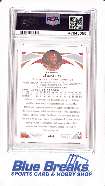2004 Topps - Lebron James - 1st Edition - Cleveland Cavaliers - Basketball - #23 - PSA 10