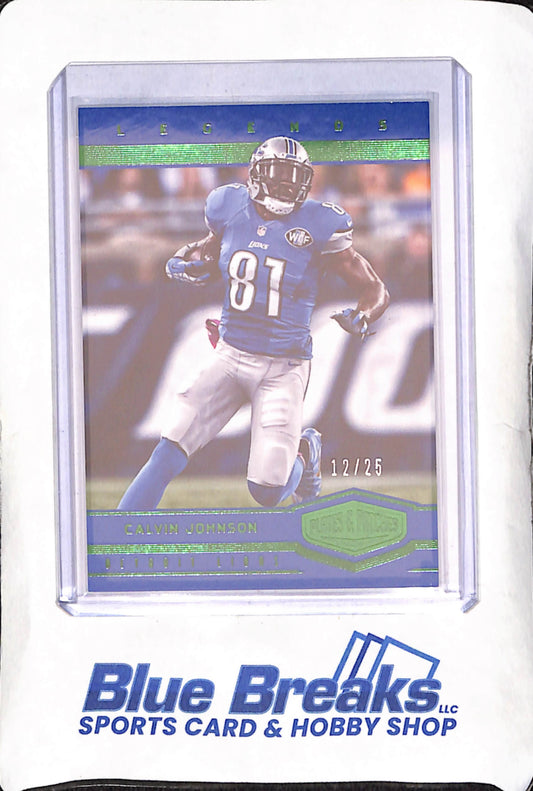2017 Panini Plates & Patches - Calvin Johnson - 12/25 - Detroit Lions - Football - #107