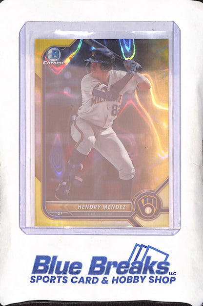 2022 Bowman Chrome - Hendry Mendez - Milwaukee Brewers - 75/75 - Baseball - #BDC-116