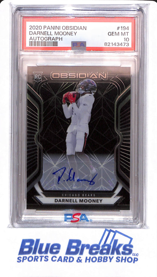 2020 Panini Obsidian - Darnell Mooney - # 194 - PSA 10 - Chicago Bears - Football - Autographed - 066/150