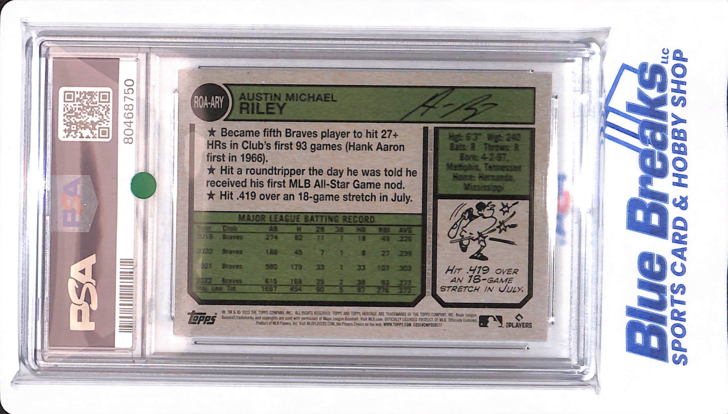 2023 Topps Heritage - Austin Riley - # ROAARY - Atlanta Braves - Baseball - Autographed - Real One