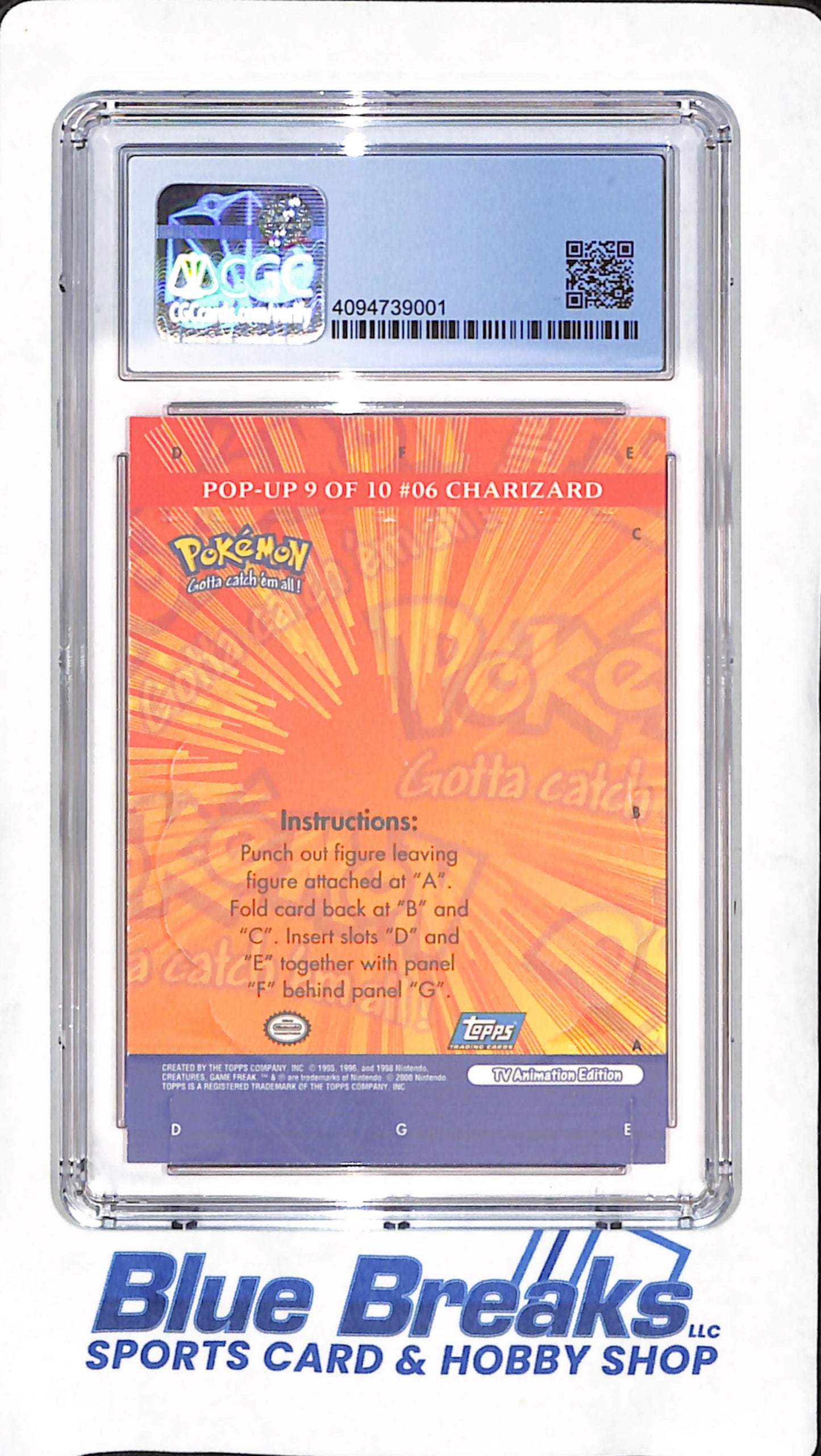 2000 Topps Pokemon Series 3 - Charizard - Pop-Up 9 of 10 - CGC Gem Mint 9.5 - #6