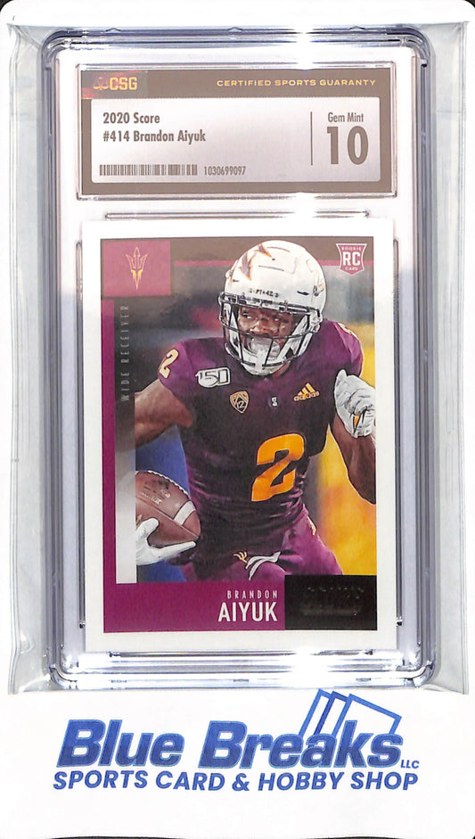 2020 Score - Brandon Aiyuk - # 414 - Arizona State - Football - CGC 10