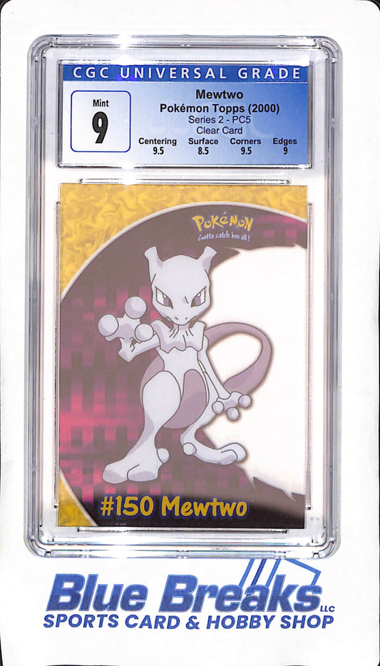 2000 Topps Pokemon - Mewtwo - Series 2 Clear Card - CGC Mint 9 - #150