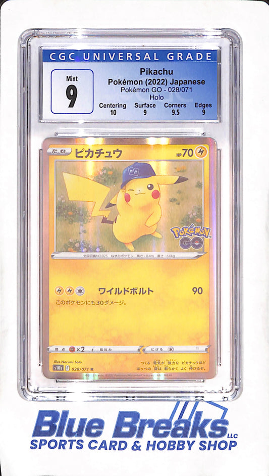 2022 Japanese Pokemon - Pikachu - Pokemon Go Holo - CGC Mint 9 - #28/71