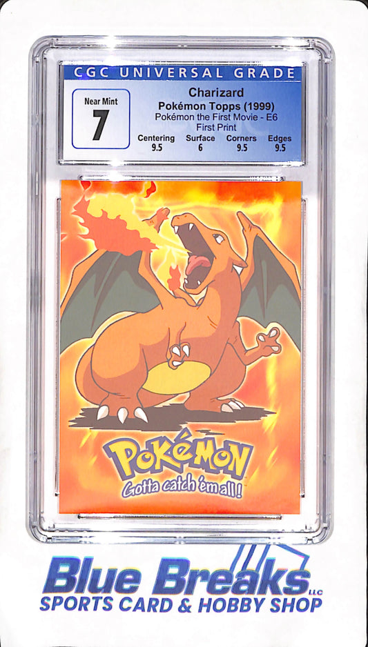 1999 Topps Pokemon - Charizard - Pokemon The First Movie - First Print - CGC Near Mint 7 - #6