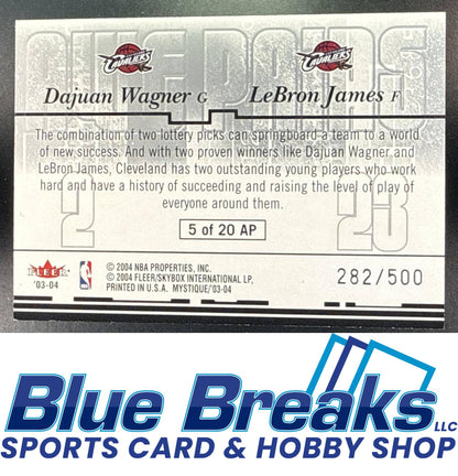 2003 Fleer Mystique DaJuan Wagner LeBron James #5 AP Awe Pairs 282/500 Cleveland Cavaliers
