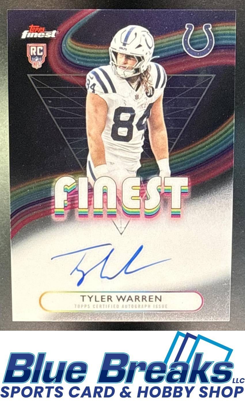 2025 Topps Finest RC Auto Tyler Warren #RFA-TWA Indianapolis Colts