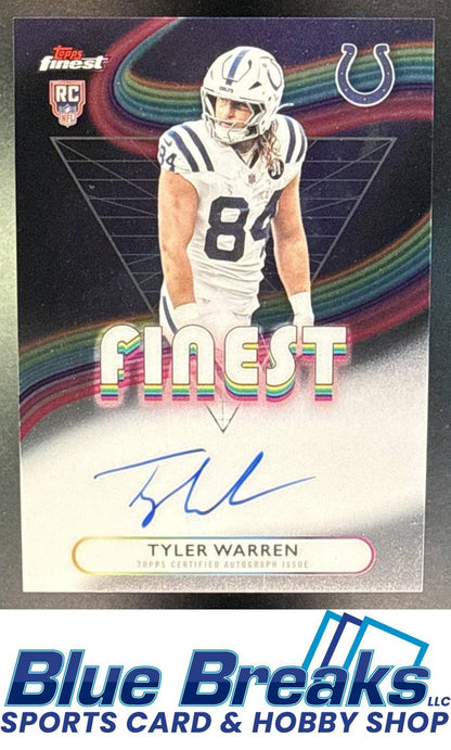 2025 Topps Finest RC Auto Tyler Warren #RFA-TWA Indianapolis Colts