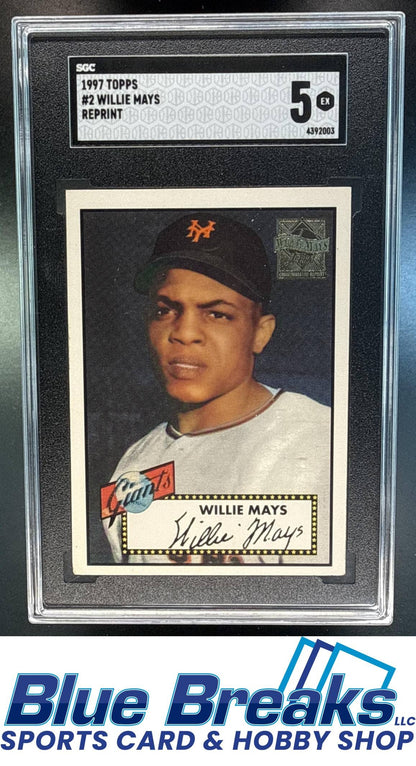 1997 Topps Willie Mays Commemorative Reprints [RC] #2 SGC 5 New York Giants