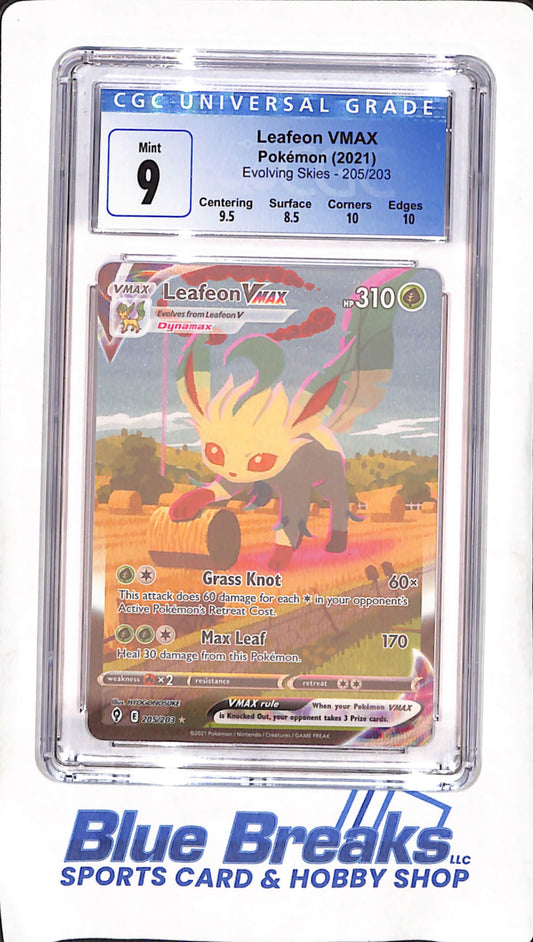 2021 Pokemon - Leafeon VMAX - Evolving Skies - CGC Mint 9 - #205/203