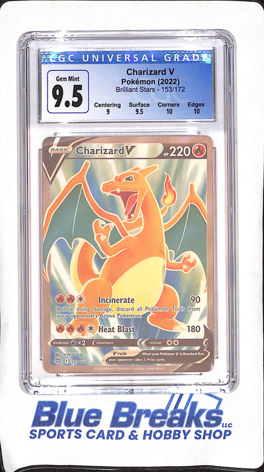 2022 Pokemon - Charizard V - Brilliant Stars - CGC Gem Mint 9.5 - #153/172