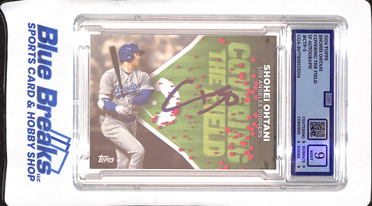 2024 Topps - Shohei Ohtani - Covering the Field - Los Angeles Dodgers - Baseball -  IP Autograph - CGA 9 - #CTF3