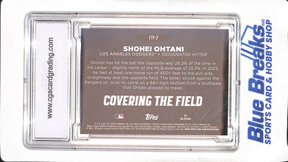 2024 Topps - Shohei Ohtani - Covering the Field - Los Angeles Dodgers - Baseball -  IP Autograph - CGA 9 - #CTF3