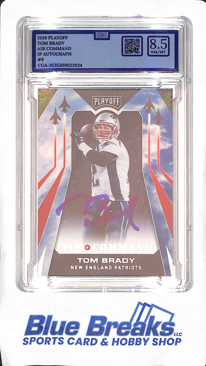 2019 Playoff - Tom Brady - Air Command - IP Autograph - New England Patriots - Football - CGA 8.5 - #9