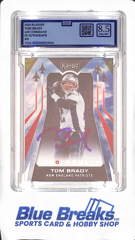 2019 Playoff - Tom Brady - Air Command - IP Autograph - New England Patriots - Football - CGA 8.5 - #9