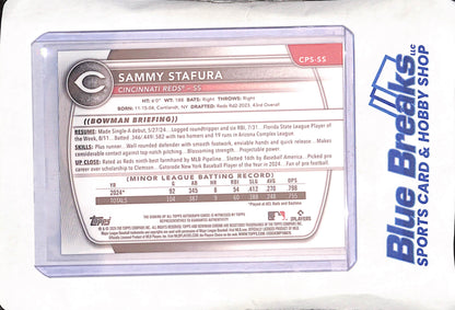 2025 Bowman Chrome Sapphire - Sammy Stafura - Autograph - 57/199 - Cincinnati Reds - Baseball - #CPS-SS