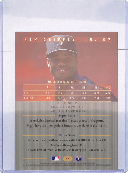 1995 Topps - Ken Griffey Jr - Bowman's Best - Jumbo - Seattle Mariners - Baseball - #49