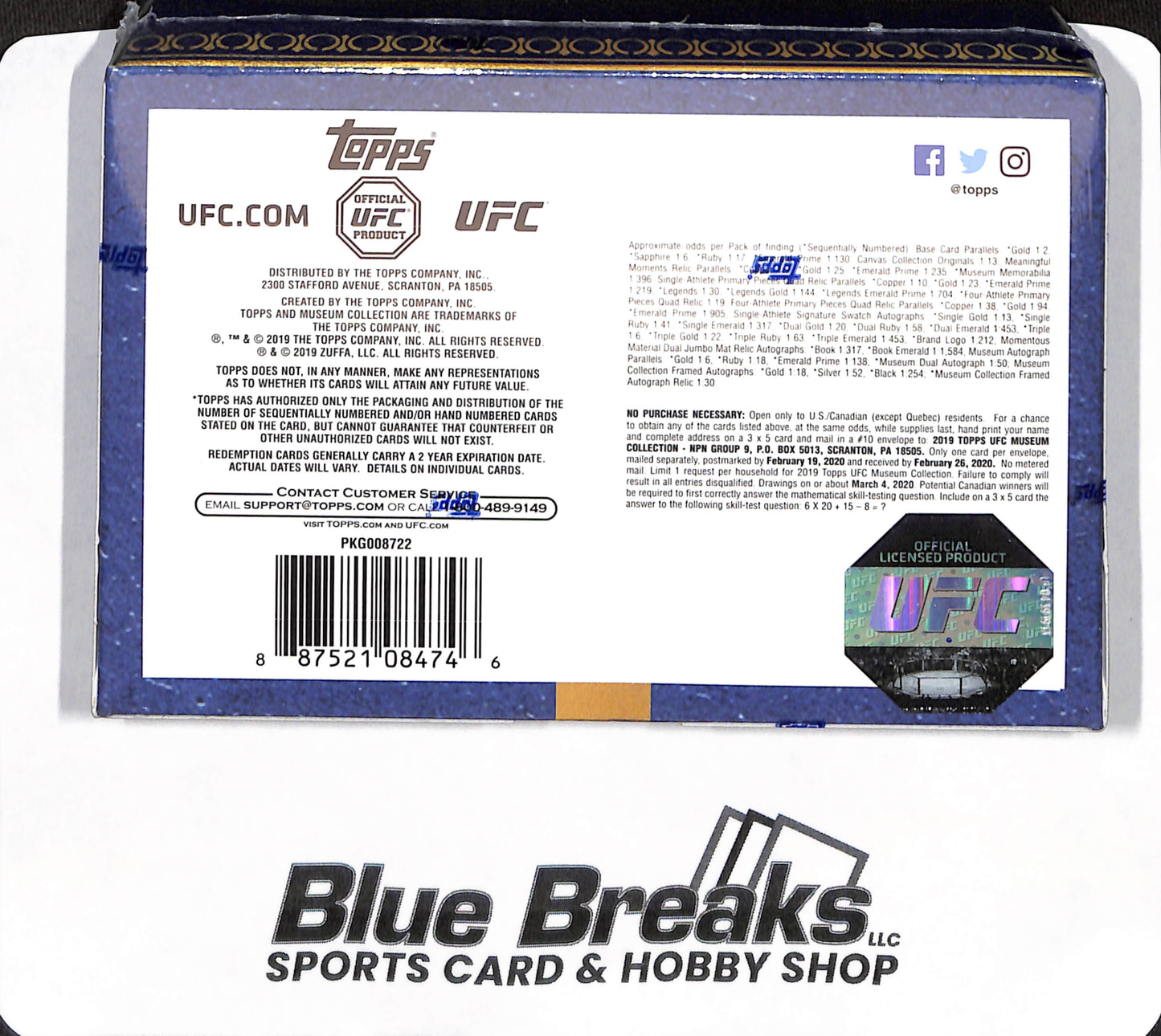 2019 Topps UFC Museum Collection Hobby Box - Sealed Wax