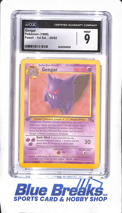 1999 Pokemon - Gengar - Fossil - 1st Edition - CGC 9 - #20/62