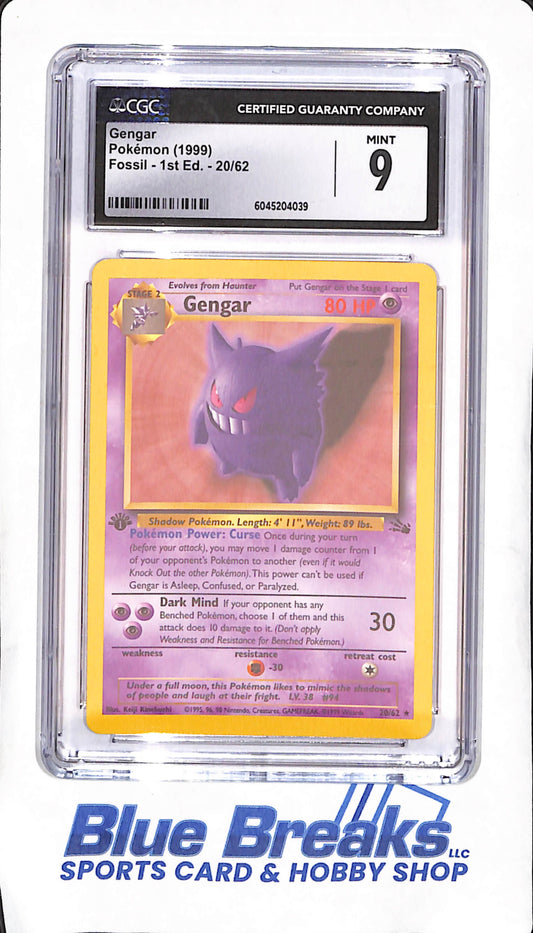 1999 Pokemon - Gengar - Fossil - 1st Edition - CGC 9 - #20/62