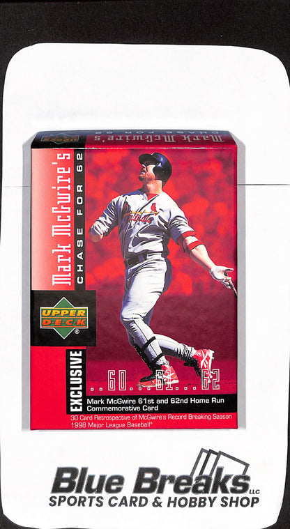 1998 Upper Deck  Exclusive - Mark McGwire - Chase for 62 - St Louis Cardinals - Baseball - #1-30