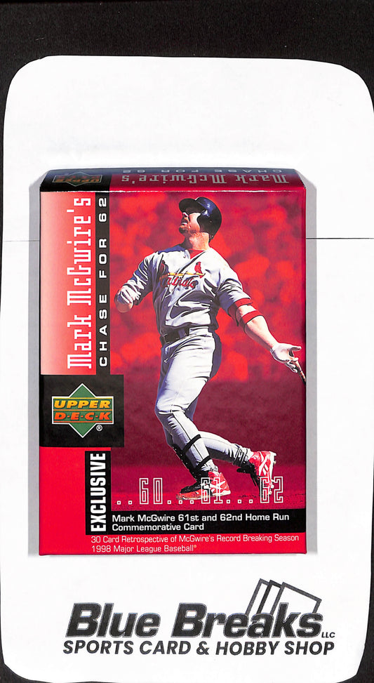 1998 Upper Deck  Exclusive - Mark McGwire - Chase for 62 - St Louis Cardinals - Baseball - #1-30