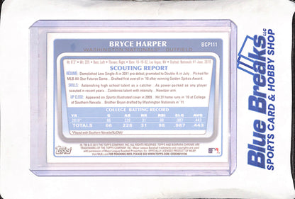 2011 Bowman Chrome - Bryce Harper - Philadelphia Phillies - Baseball - #BCP111