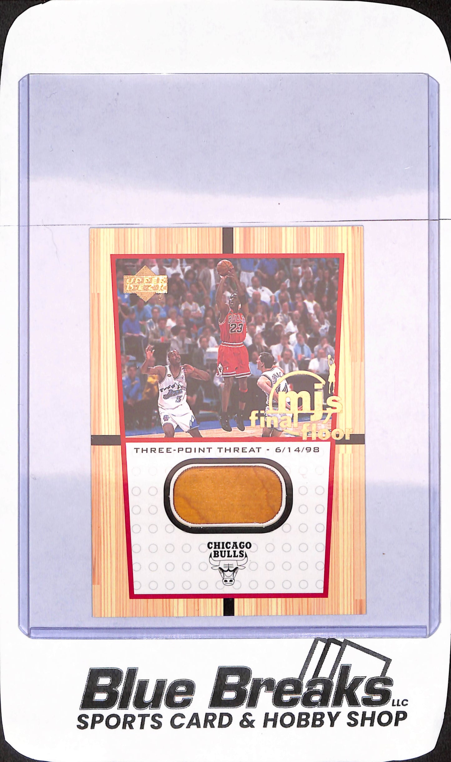 2000 Upper Deck - MJ's Final Floor - Relic - Three-Point-Threat 6/14/98 - Chicago Bulls - Basketball - #FF4