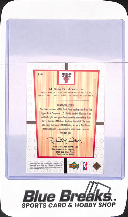 2000 Upper Deck - MJ's Final Floor - Relic - Three-Point-Threat 6/14/98 - Chicago Bulls - Basketball - #FF4