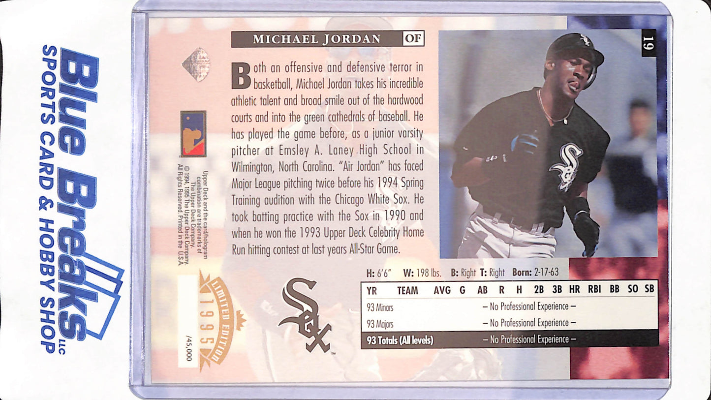 1994 Upper Deck - Michael Jordan - Star Rookies - Chicago White Sox - Baseball - /45000 - #19