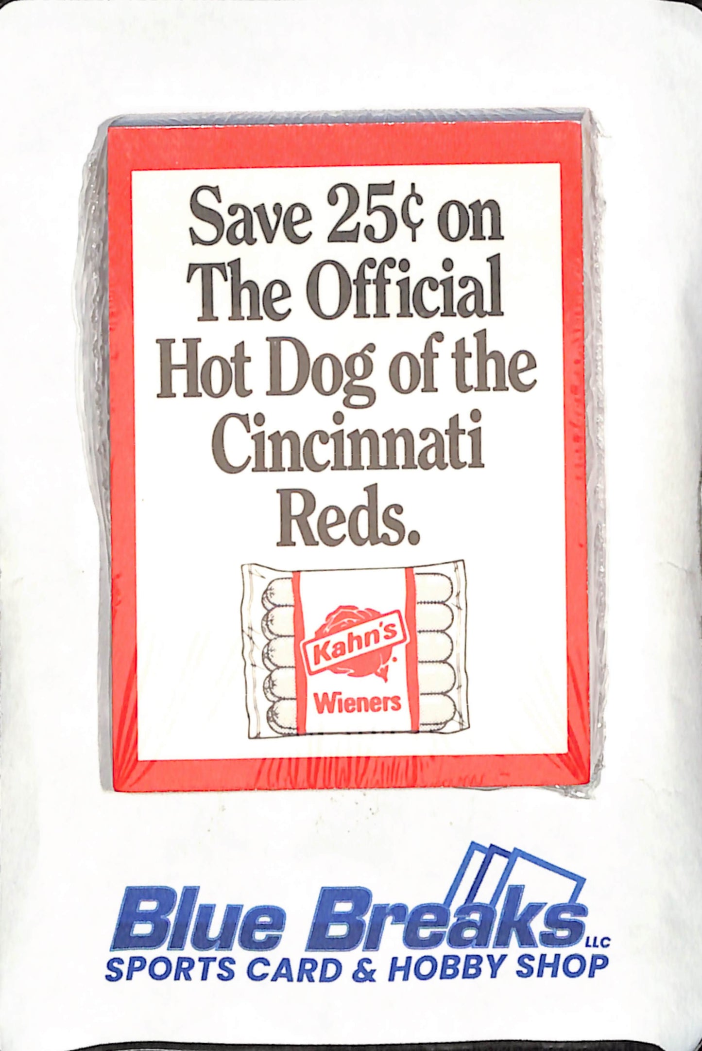 1988 Kahn's Wieners Cincinnati Reds Team Set - Baseball - Sealed Wax