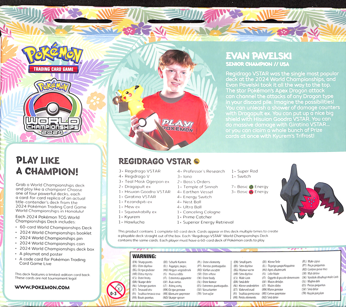 2024 Pokemon World Championship Deck - Evan Pavelski - Regidrago VStar - Sealed Wax