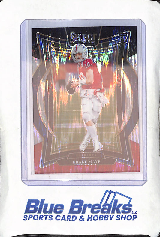 2024 Panini Select - Drake Maye - Black Red Prizm Shock - Concourse - New England Patriots - Football - #27