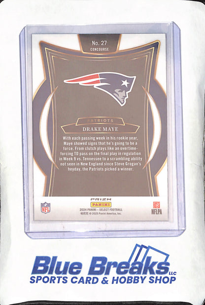 2024 Panini Select - Drake Maye - Black Red Prizm Shock - Concourse - New England Patriots - Football - #27