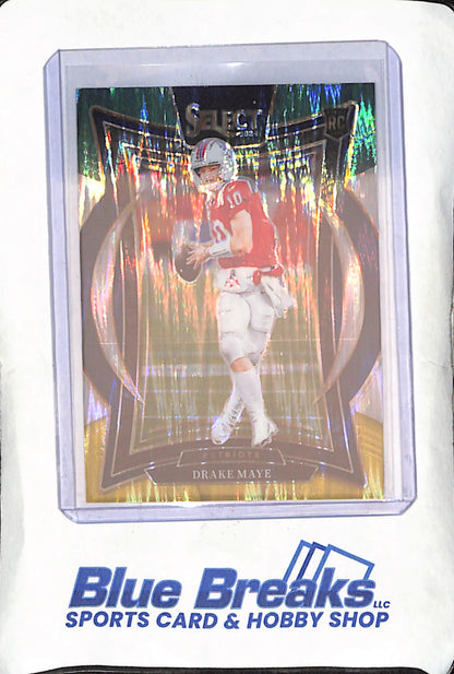 2024 Panini Select - Drake Maye - Green Yellow Prizm Shock - Concourse  - RC - New England Patriots - Football - #27