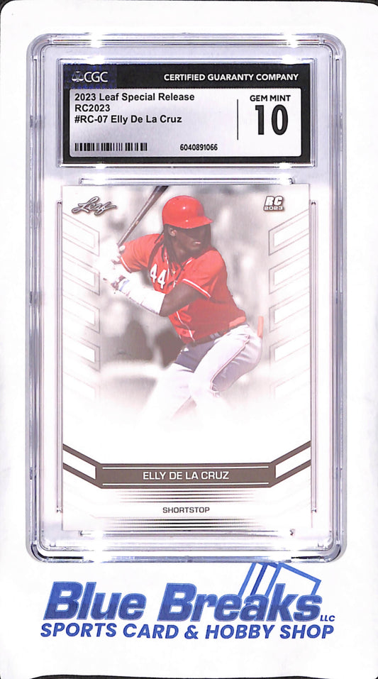 2023 Leaf Special Release - Elly De La Cruz - RC - CGC Gem Mint 10 - Cincinnati Reds - Baseball - #RC-07