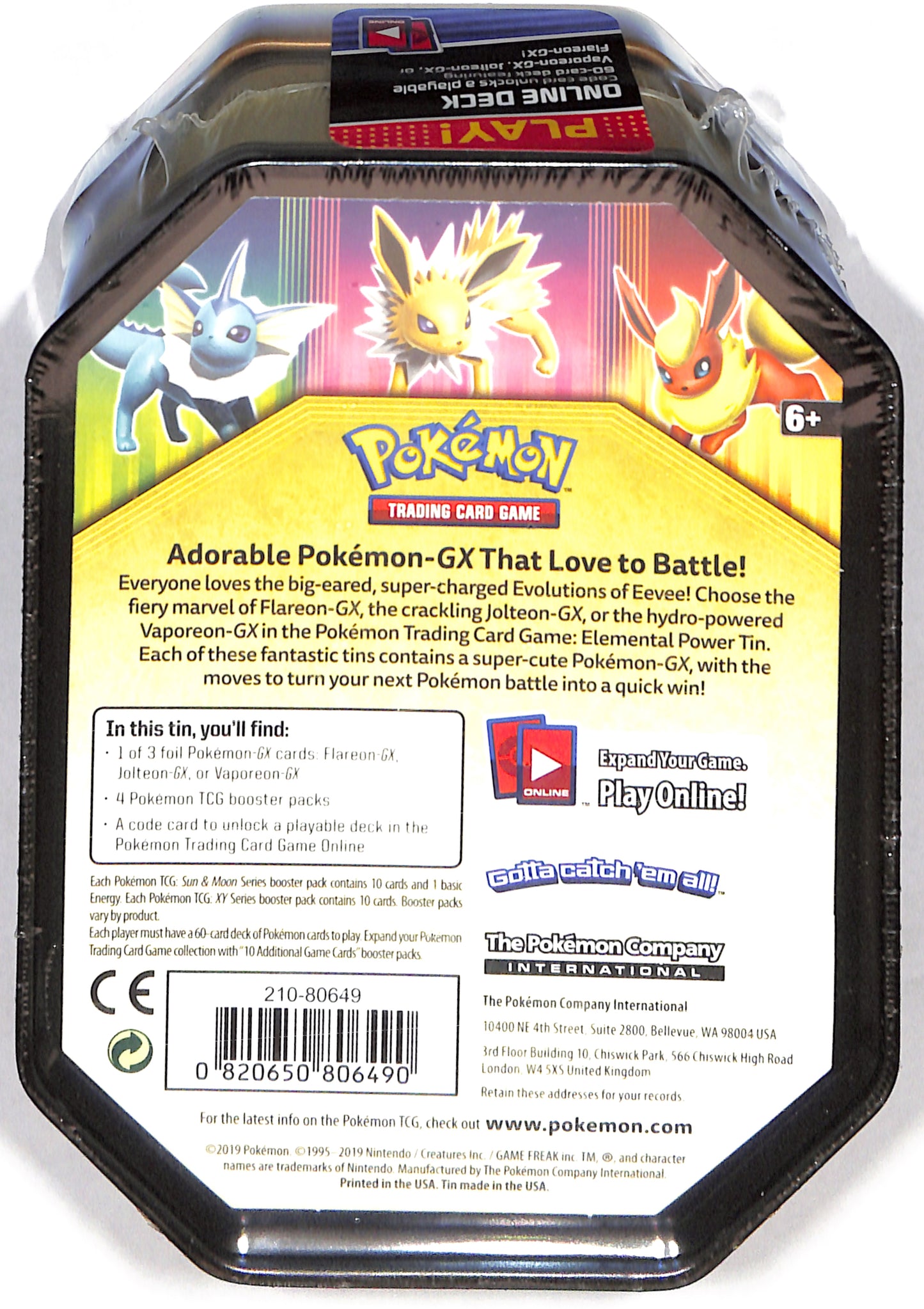 Elemental Power Tin - Flareon GX - Pokemon - Sealed Wax