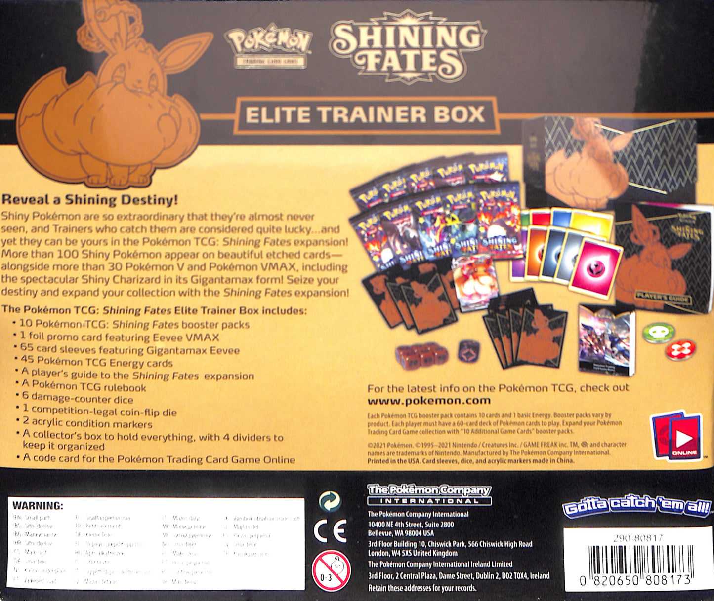 Pokemon Shining Fates Elite Trainer Box - Sealed Wax