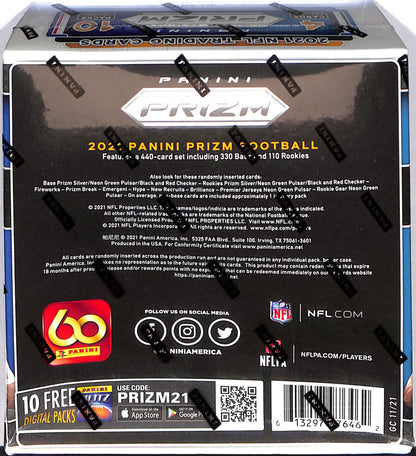 2021 Panini Prizm NFL Mega Box - 1 Memorabilia Card Per Box - Neon Green Pulsar - Sealed Wax