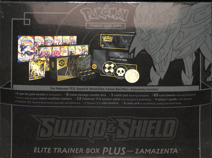 Pokemon Sword & Shield Elite Trainer Box Plus - Zamazenta Box - Sealed Wax