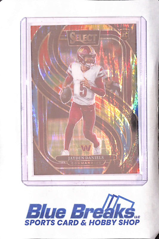 2024 Panini Select - Jayden Daniels - Tie-Dye Prizm Shock - Premier Level - 19/25 - RC - Washington Commanders - Football - #112