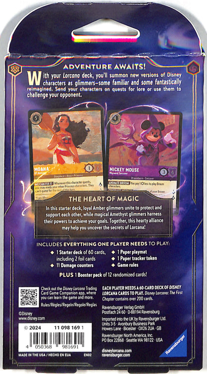 Disney Lorcana: The First Chapter Starter Deck (Amber & Amethyst) - Sealed Wax