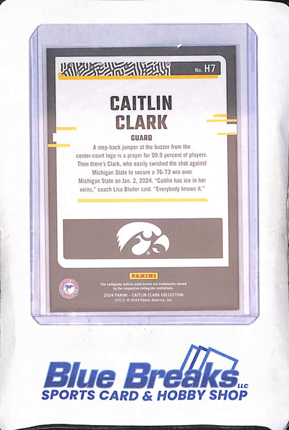 2024 Panini The Caitlin Clark Collection - Caitlin Clark - Panini Black Foil Border - Iowa Hawkeyes - Basketball - #H7