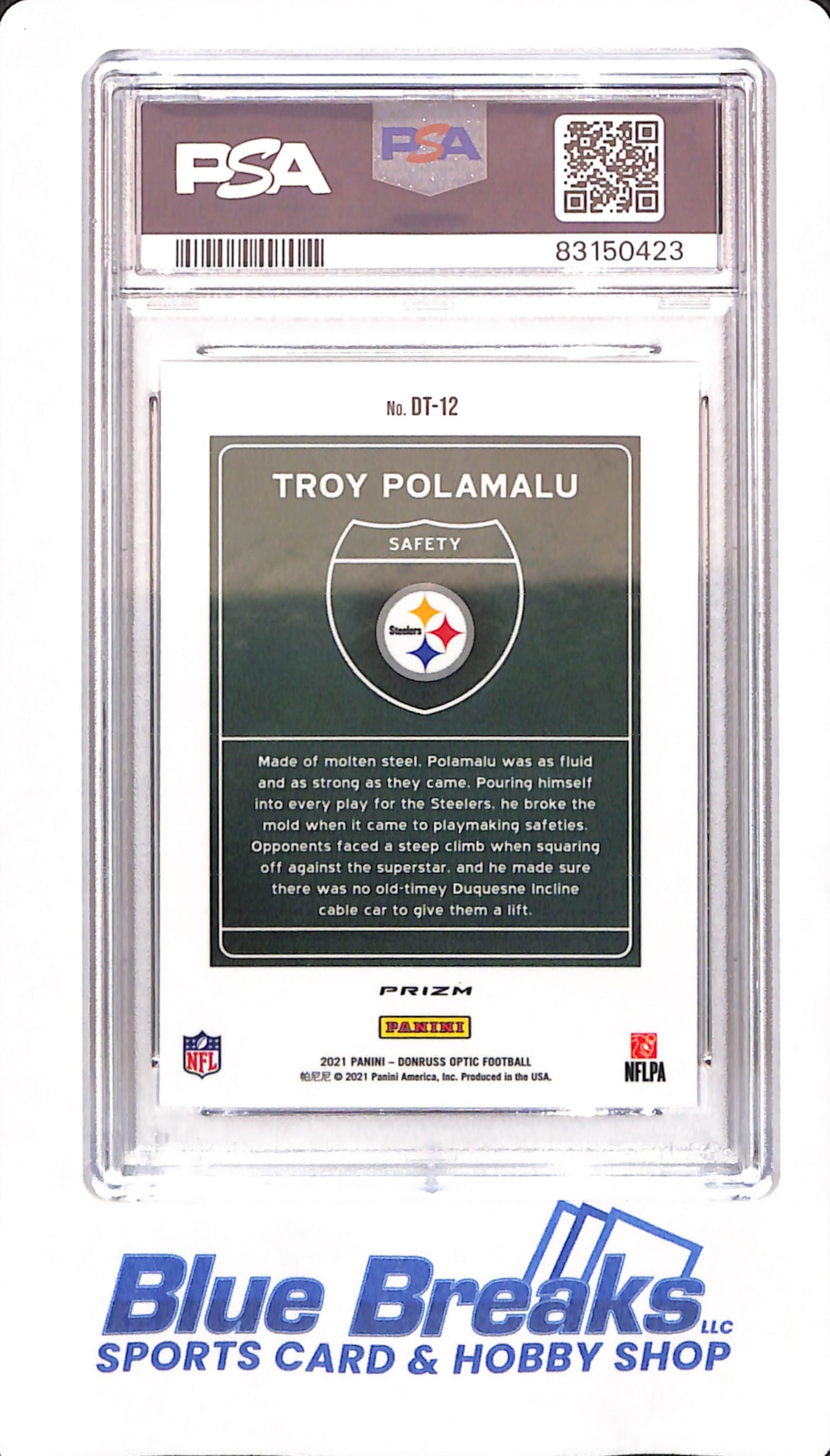 2021 Donruss Optic - Troy Polamalu - Pittsburgh Steelers - Football - DT12 - Downtown - PSA 10